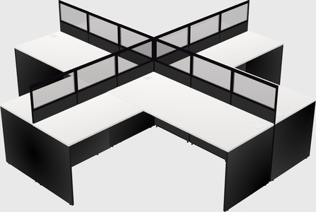 Shared l-shaped cubicles