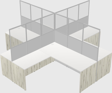Shared l-shaped cubicles
