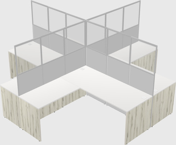 Shared l-shaped cubicles