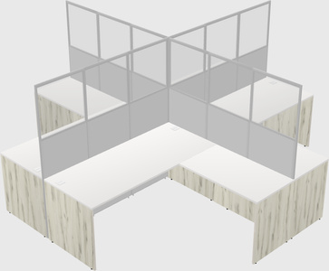Shared l-shaped cubicles
