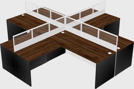 Shared l-shaped cubicles