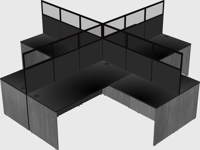 Shared l-shaped cubicles