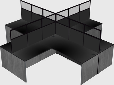 Shared l-shaped cubicles