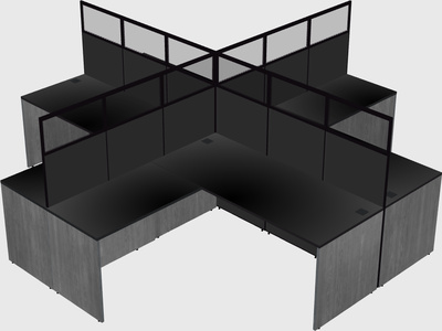 Shared l-shaped cubicles