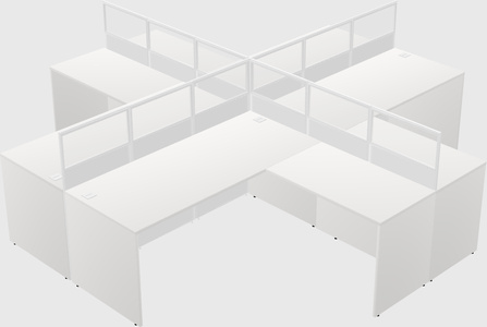 Shared l-shaped cubicles
