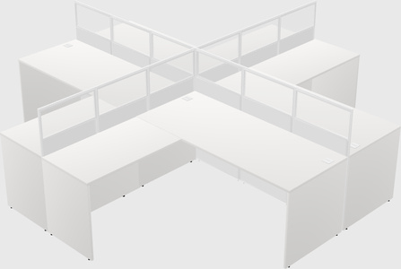Shared l-shaped cubicles