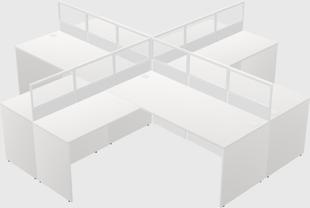 Shared l-shaped cubicles
