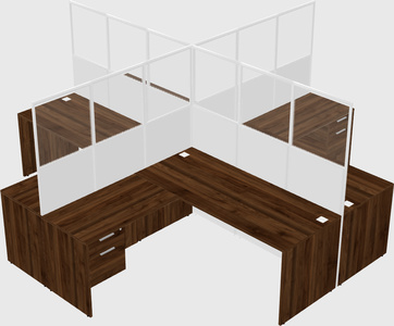 Shared l-shaped cubicles