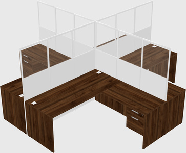 Shared l-shaped cubicles