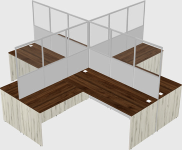 Shared l-shaped cubicles