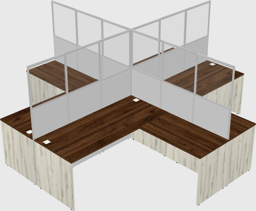 Shared l-shaped cubicles