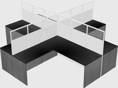 Shared l-shaped cubicles