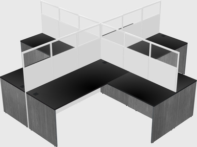 Shared l-shaped cubicles