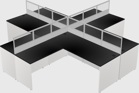 Shared l-shaped cubicles