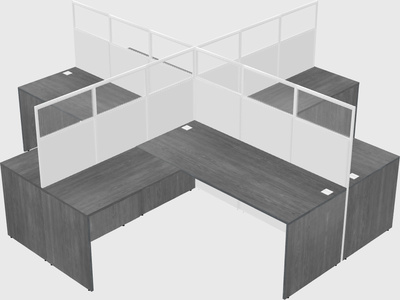 Shared l-shaped cubicles