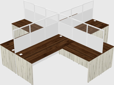 Shared l-shaped cubicles