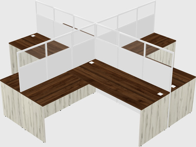 Shared l-shaped cubicles