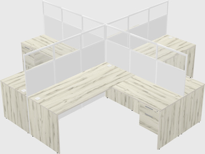 Shared l-shaped cubicles