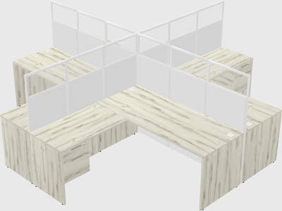 Shared l-shaped cubicles