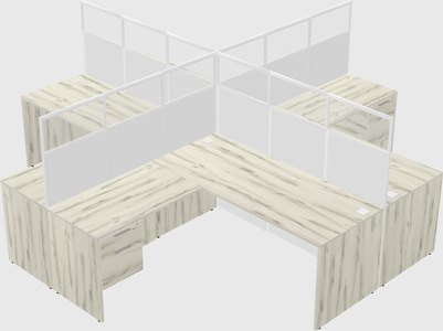 Shared l-shaped cubicles