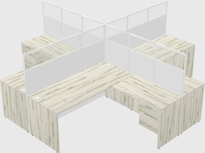 Shared l-shaped cubicles