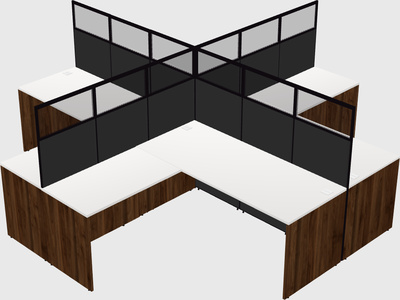 Shared l-shaped cubicles