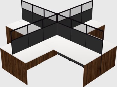 Shared l-shaped cubicles