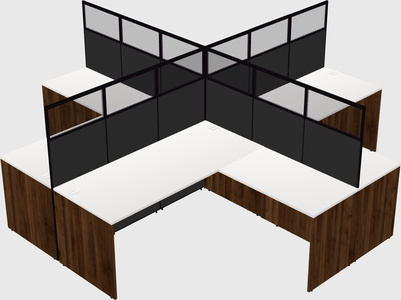 Shared l-shaped cubicles