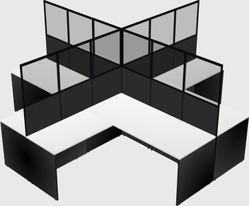 Shared l-shaped cubicles