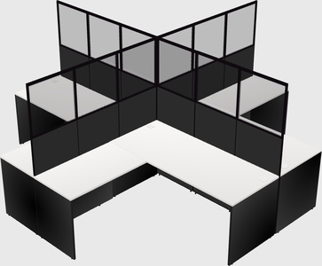 Shared l-shaped cubicles