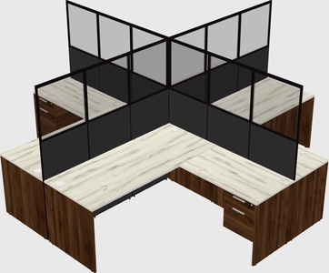 Shared l-shaped cubicles