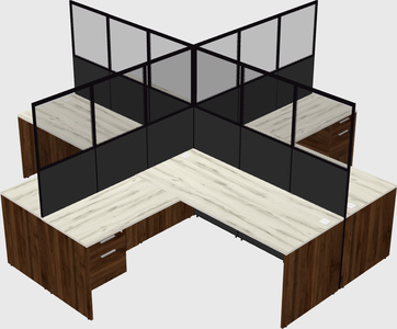 Shared l-shaped cubicles