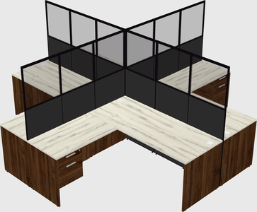 Shared l-shaped cubicles