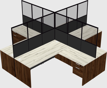 Shared l-shaped cubicles