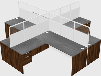 Shared l-shaped cubicles