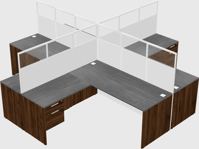 Shared l-shaped cubicles