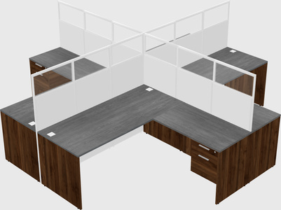 Shared l-shaped cubicles