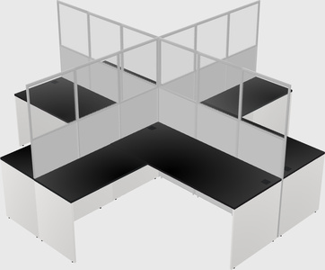 Shared l-shaped cubicles
