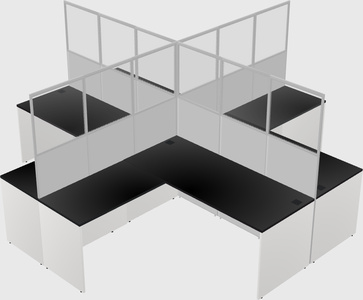 Shared l-shaped cubicles