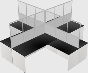 Shared l-shaped cubicles