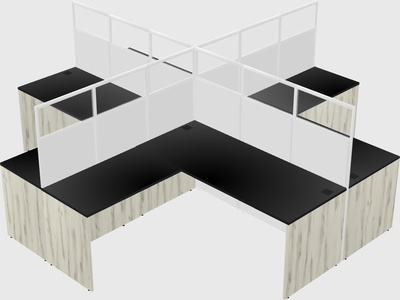 Shared l-shaped cubicles