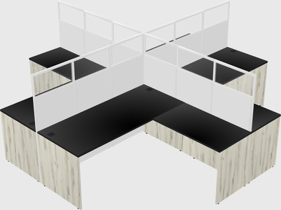 Shared l-shaped cubicles