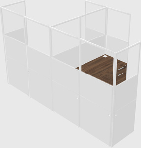 Cabine partagée en forme de L