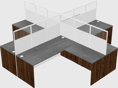 Shared l-shaped cubicles