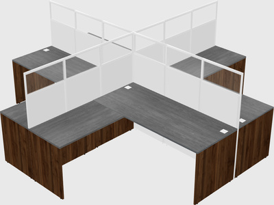Shared l-shaped cubicles