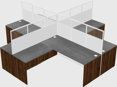 Shared l-shaped cubicles