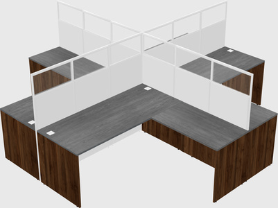 Shared l-shaped cubicles