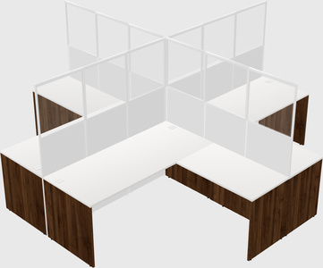 Shared l-shaped cubicles