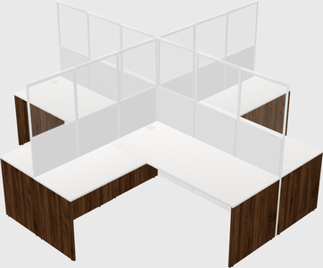 Shared l-shaped cubicles
