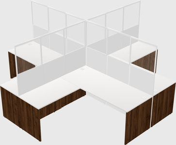 Shared l-shaped cubicles